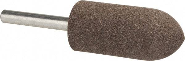Tru-Maxx - 7/8" Head Diam x 2" Thickness, A11, Pointed Tree End, Aluminum Oxide Mounted Point - Medium Grade, 60 Grit, 25,420 RPM - USA Tool & Supply