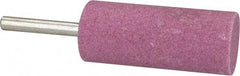 Tru-Maxx - 1" Head Diam x 2-1/2" Thickness, W223, Cylinder End, Aluminum Oxide Mounted Point - Pink, Medium Grade, 60 Grit, 12,370 RPM - USA Tool & Supply