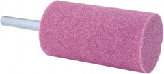 Tru-Maxx - 1-1/4" Head Diam x 2-1/2" Thickness, W233, Cylinder End, Aluminum Oxide Mounted Point - Pink, Medium Grade, 60 Grit, 14,250 RPM - USA Tool & Supply