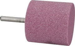 Tru-Maxx - 2" Head Diam x 2" Thickness, W244, Cylinder End, Aluminum Oxide Mounted Point - Pink, Medium Grade, 60 Grit, 11,750 RPM - USA Tool & Supply