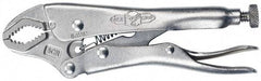 Irwin - 5" OAL Curved Jaw Locking Pliers - 3/4" Jaw Width, 2-1/4" Jaw Depth, 1-1/2" Jaw Opening, Standard Handle - USA Tool & Supply