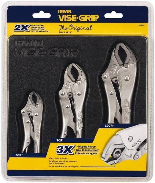 Irwin - 3 Piece Locking Plier Set - Comes in Tray - USA Tool & Supply