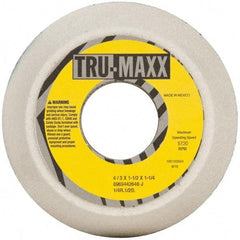 Tru-Maxx - 4" Diam, 1-1/4" Hole Size, 1-1/2" Overall Thickness, 46 Grit, Type 11 Tool & Cutter Grinding Wheel - Coarse Grade, Aluminum Oxide, J Hardness, 5,730 RPM - USA Tool & Supply