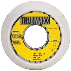 Tru-Maxx - 4" Diam, 1-1/4" Hole Size, 1-1/2" Overall Thickness, 60 Grit, Type 11 Tool & Cutter Grinding Wheel - Medium Grade, Aluminum Oxide, K Hardness, 5,730 RPM - USA Tool & Supply