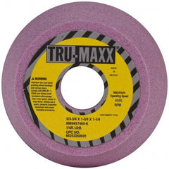 Tru-Maxx - 5" Diam, 1-1/4" Hole Size, 1-3/4" Overall Thickness, 60 Grit, Type 11 Tool & Cutter Grinding Wheel - Medium Grade, Aluminum Oxide, K Hardness, 4,585 RPM - USA Tool & Supply