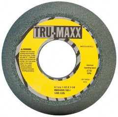 Tru-Maxx - 4" Diam, 1-1/4" Hole Size, 1-1/2" Overall Thickness, 100 Grit, Type 11 Tool & Cutter Grinding Wheel - Fine Grade, Silicon Carbide, I Hardness, 5,730 RPM - USA Tool & Supply