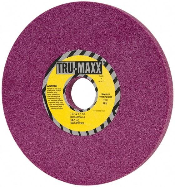 Tru-Maxx - 7" Diam x 1-1/4" Hole x 1/2" Thick, J Hardness, 80 Grit Surface Grinding Wheel - Aluminum Oxide, Type 1, Medium Grade, 3,600 Max RPM, No Recess - USA Tool & Supply