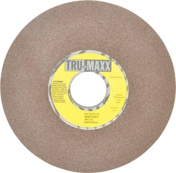 Tru-Maxx - 6" Diam, 1-1/4" Hole Size, 1/2" Overall Thickness, 80 Grit, Type 12 Tool & Cutter Grinding Wheel - Medium Grade, Aluminum Oxide, K Hardness, 4,140 RPM - USA Tool & Supply