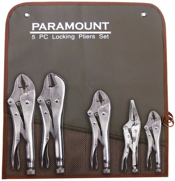 Paramount - 5 Piece Locking Plier Set - USA Tool & Supply