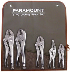 Paramount - 5 Piece Locking Plier Set - USA Tool & Supply