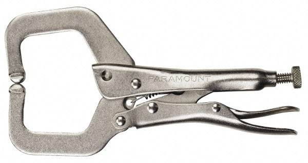 Paramount - 11" OAL C-Clamp Locking Pliers - 2-5/8" Jaw Depth, 3-3/8" Jaw Opening, Standard Handle - USA Tool & Supply