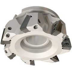 Iscar - 3 Inserts, 50mm Cut Diam, 22mm Arbor Diam, 21mm Max Depth of Cut, Indexable Square-Shoulder Face Mill - 0/90° Lead Angle, 50mm High, HP AD.. 2207 Insert Compatibility, Through Coolant, Series Heliplus - USA Tool & Supply