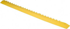 PRO-SAFE - 3.25' Long x 0.25' Wide, Anti-Fatigue Modular Matting Ramp Edge - Male, Yellow, Series Pro-Safe - USA Tool & Supply