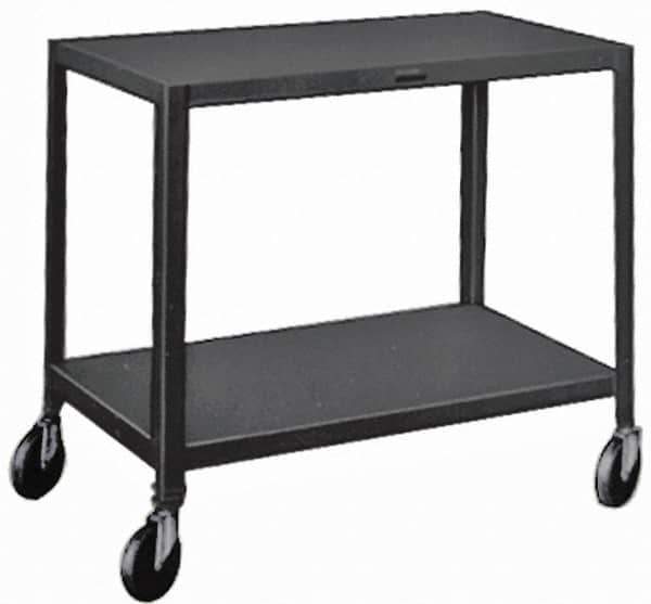 Made in USA - 500 Lb Capacity, 18" Wide x 30" Long x 34-1/2" High Service Cart - 2 Shelf, Steel, Swivel Casters - USA Tool & Supply
