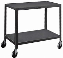 Made in USA - 500 Lb Capacity, 18" Wide x 30" Long x 34-1/2" High Service Cart - 2 Shelf, Steel, Swivel Casters - USA Tool & Supply