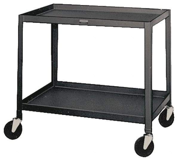 Made in USA - 500 Lb Capacity, 24" Wide x 48" Long x 34-1/2" High Service Cart - 3 Shelf, Steel, Swivel Casters - USA Tool & Supply