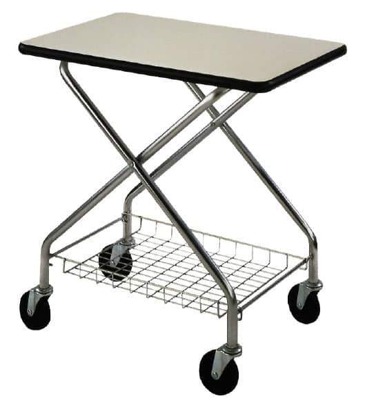 Wesco Industrial Products - 200 Lb Capacity, 19" Wide x 28" Long x 28-3/4" High Foldaway Table Top Cart - 1 Shelf, Steel, Swivel Casters - USA Tool & Supply