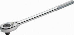 Proto - 1/2" Drive Pear Head Ratchet - Chrome Finish, 16" OAL, 24 Gear Teeth, Standard Head - USA Tool & Supply