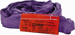 Lift-All - 3' Long x 3" Wide, 2,600 Lb Vertical Capacity, Polyester Web Sling - 2,100 Lb Choker Capacity, 5/8" Diam Chain, Purple - USA Tool & Supply