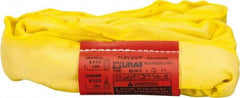 Lift-All - 3' Long x 3" Wide, 16,800 Lb Vertical Capacity, Polyester Web Sling - 6,700 Lb Choker Capacity, 1-1/8" Diam Chain, Yellow - USA Tool & Supply