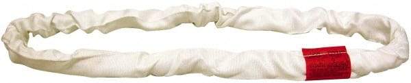 Lift-All - 7' Long x 2-1/8" Wide, Polyester Web Sling - 13,400 Lb Choker Capacity, 1-3/8" Diam Chain, White - USA Tool & Supply