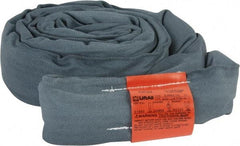 Lift-All - 6' Long x 3-1/4" Wide, 31,000 Lb Vertical Capacity, Polyester Web Sling - 24,800 Lb Choker Capacity, 2-1/4" Diam Chain, Gray - USA Tool & Supply