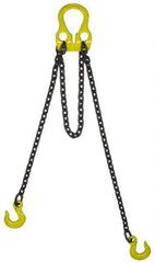 Lift-All - 10' Long, 4,700 Lb Basket Capacity, 3,600 Lb Vertical Capacity, Alloy Steel Web Sling - Adjust-A-Link Chain Sling, 7/32" Diam Chain - USA Tool & Supply