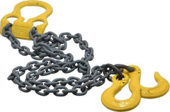 Lift-All - 6' Long, 4,700 Lb Basket Capacity, 3,600 Lb Vertical Capacity, Alloy Steel Web Sling - Adjust-A-Link Chain Sling, 7/32" Diam Chain - USA Tool & Supply