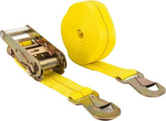 Lift-All - 27' Long x 2" Wide, 1,600 Lb Basket Capacity, 1,600 Lb Vertical Capacity, Polyester Web Sling - Yellow - USA Tool & Supply