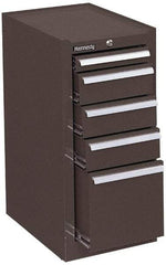 Kennedy - 5 Drawer Red Side Cabinet - 13-5/8" Wide x 29" High x 18" Deep, Use with 27" Wide Roller Cabinet - USA Tool & Supply