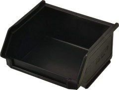 SSI Schaefer - 11 Lb. Load Capacity, 3-3/4" Deep, Black Polypropylene Hopper Stacking Bin - 2" High x 4" Wide x 3-3/4" Long - USA Tool & Supply