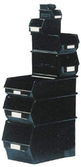 SSI Schaefer - 22 Lb. Load Capacity, 20-7/8" Deep, Black Polypropylene Hopper Stacking Bin - 11-3/4" High x 12-1/2" Wide x 20-7/8" Long - USA Tool & Supply