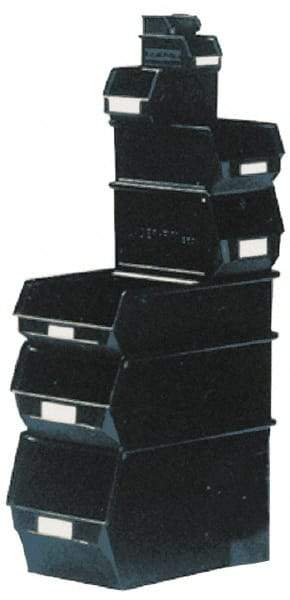 SSI Schaefer - 22 Lb. Load Capacity, 20-1/8" Deep, Black Polypropylene Hopper Stacking Bin - 7-7/8" High x 12-1/2" Wide x 20-1/8" Long - USA Tool & Supply