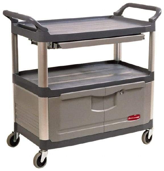 Rubbermaid - 300 Lb Capacity, 20" Wide x 40-5/8" Long x 37-13/16" High Instrument Cart - 2 Shelf, Plastic - USA Tool & Supply