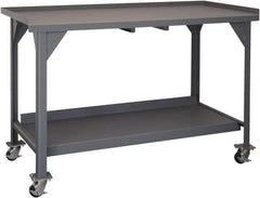 Durham - Roll-Around Workbench Mobile Work Bench - Steel, Gray, 60" Long x 30" Deep x 39-1/2" High - USA Tool & Supply