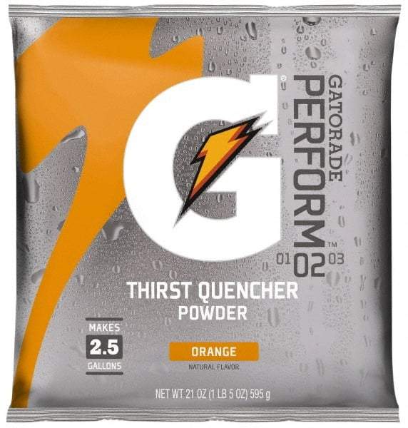 Gatorade - 21 oz Pack Orange Activity Drink - Powdered, Yields 2.5 Gal - USA Tool & Supply