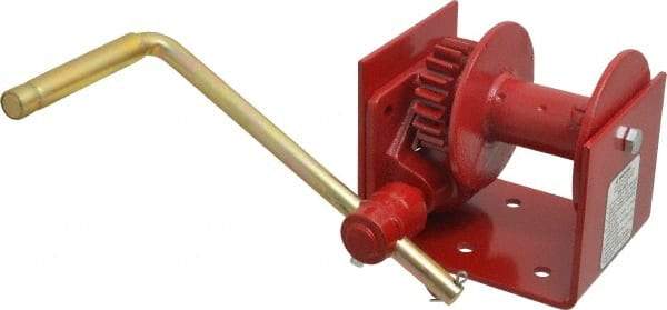 THERN - 750/340 Lbs. Load Limit Worm Gear Hand Winch - 750 Lbs. Line Pull Capacity, 21 Lbs. Force to Lift 1,000 Pounds, 3/16 inch Cable Diameter - USA Tool & Supply
