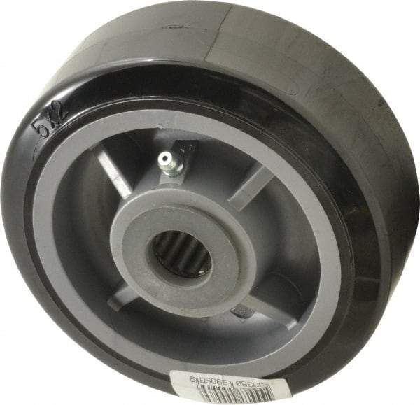 Fairbanks - 5 Inch Diameter x 2 Inch Wide, Polyurethane Caster Wheel - 750 Lb. Capacity, 2-3/16 Inch Hub Length, 3/4 Inch Axle Diameter, Roller Bearing - USA Tool & Supply