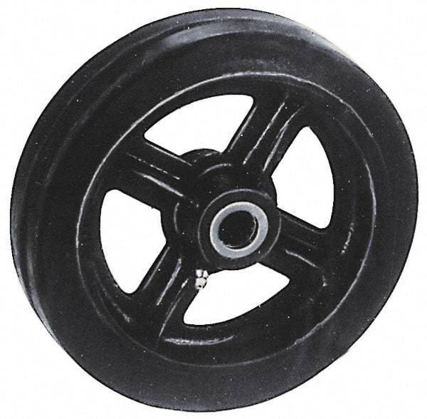 Fairbanks - 12 Inch Diameter x 2-1/2 Inch Wide, Rubber Caster Wheel - 900 Lb. Capacity, 2-3/4 Inch Hub Length, 1 Inch Axle Diameter, Roller Bearing - USA Tool & Supply