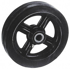 Fairbanks - 12 Inch Diameter x 2-1/2 Inch Wide, Rubber Caster Wheel - 900 Lb. Capacity, 2-3/4 Inch Hub Length, 1 Inch Axle Diameter, Roller Bearing - USA Tool & Supply