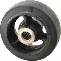 Fairbanks - 5 Inch Diameter x 2 Inch Wide, Rubber Caster Wheel - 350 Lb. Capacity, 2-3/16 Inch Hub Length, 3/4 Inch Axle Diameter, Roller Bearing - USA Tool & Supply