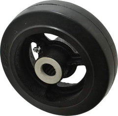 Fairbanks - 6 Inch Diameter x 2 Inch Wide, Rubber Caster Wheel - 410 Lb. Capacity, 2-3/16 Inch Hub Length, 3/4 Inch Axle Diameter, Roller Bearing - USA Tool & Supply