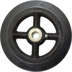 Fairbanks - 8 Inch Diameter x 2 Inch Wide, Rubber Caster Wheel - 500 Lb. Capacity, 2-3/16 Inch Hub Length, 3/4 Inch Axle Diameter, Roller Bearing - USA Tool & Supply