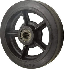 Value Collection - 10 Inch Diameter x 2-1/2 Inch Wide, Rubber Caster Wheel - 800 Lb. Capacity, 2-3/4 Inch Hub Length, 1 Inch Axle Diameter, Roller Bearing - USA Tool & Supply