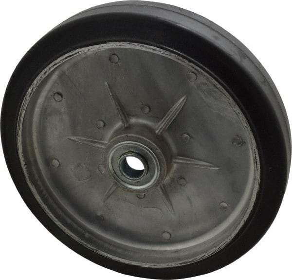 Value Collection - 8 Inch Diameter x 1-5/8 Inch Wide, Rubber Caster Wheel - 450 Lb. Capacity, 2 Inch Hub Length, 5/8 Inch Axle Diameter, Ball Bearing - USA Tool & Supply