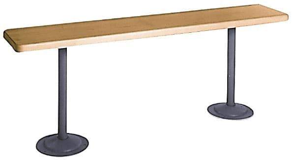 Made in USA - 6' Long x 9-1/2" Wide x 1-1/4" Thick, Maple Wood Bench Seat - Order Pedestals Separately - USA Tool & Supply