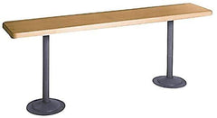 Made in USA - 8' Long x 9-1/2" Wide x 1-1/4" Thick, Maple Wood Bench Seat - Order Pedestals Separately - USA Tool & Supply