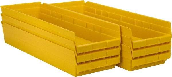 Akro-Mils - 23-5/8" Deep, Yellow Hopper Shelf Bin - 4" High x 8-3/8" Wide x 23-5/8" Long - USA Tool & Supply