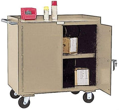 Durham - 800 Lb Capacity, 2 Door Mobile Cabinet - 46" Wide x 21" Deep x 34" High, Steel, Gray - USA Tool & Supply