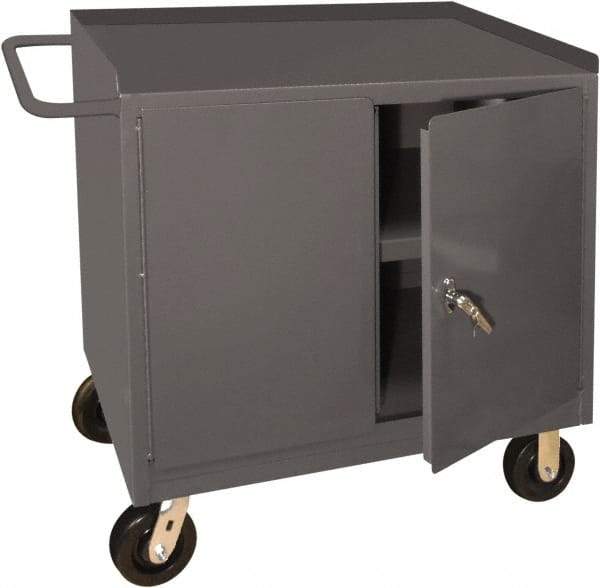 Durham - 1,000 Lb Capacity, 2 Door Mobile Cabinet - 36" Wide x 24" Deep x 37-1/2" High, Steel, Gray - USA Tool & Supply